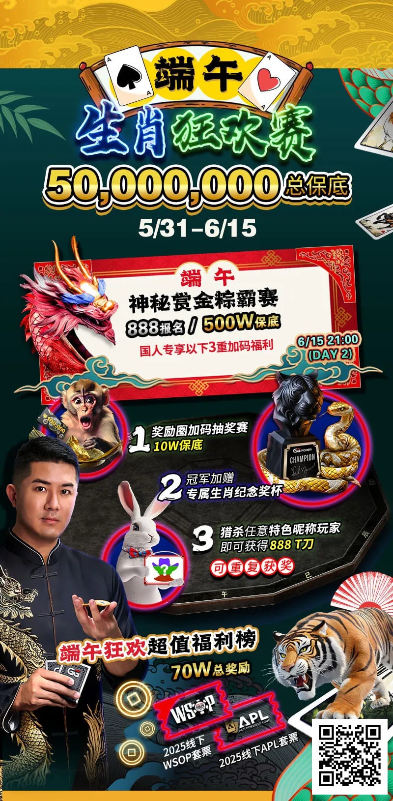 【EV扑克】2025WSOP首位金手链得主诞生！23岁00后小伙斩获20W刀冠军奖励