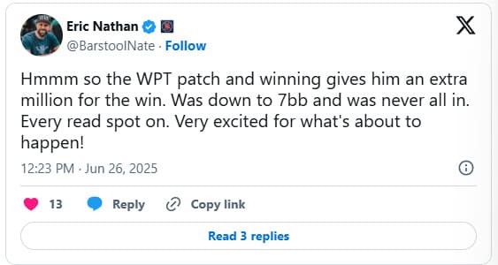 【EV扑克】WSOP冠军疑似串通作弊？从1:9落后到逆转夺冠赢得百万额外奖金