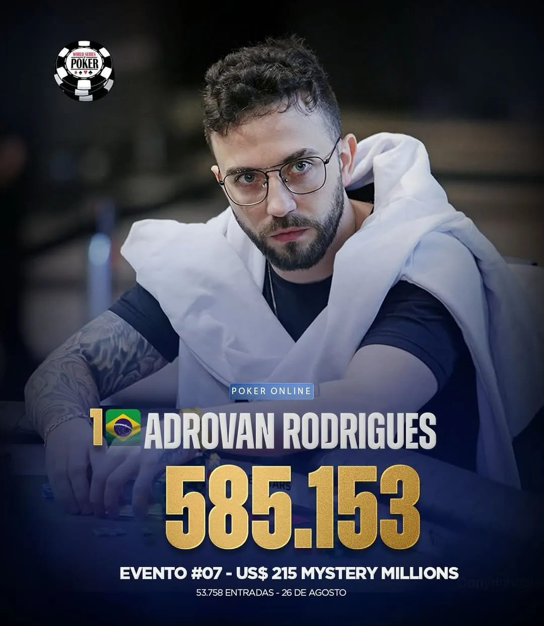 【EV撲克】翻前弃了AA你敢信！WSOP金手链决赛桌，这是神操作还是幸运的鱼？