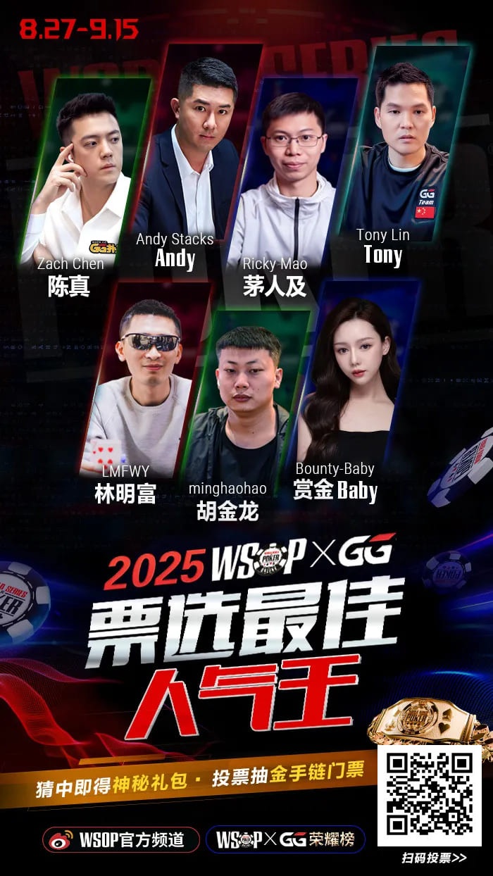 【EV撲克】翻前弃了AA你敢信！WSOP金手链决赛桌，这是神操作还是幸运的鱼？